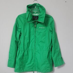 Zero Xposure Rain Coat Womens Med Kelly Green Zip-Up Jacket Spring Anorak